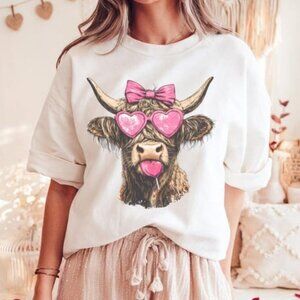 Highland Cow Valentines T-shirt, Western Country Shirt